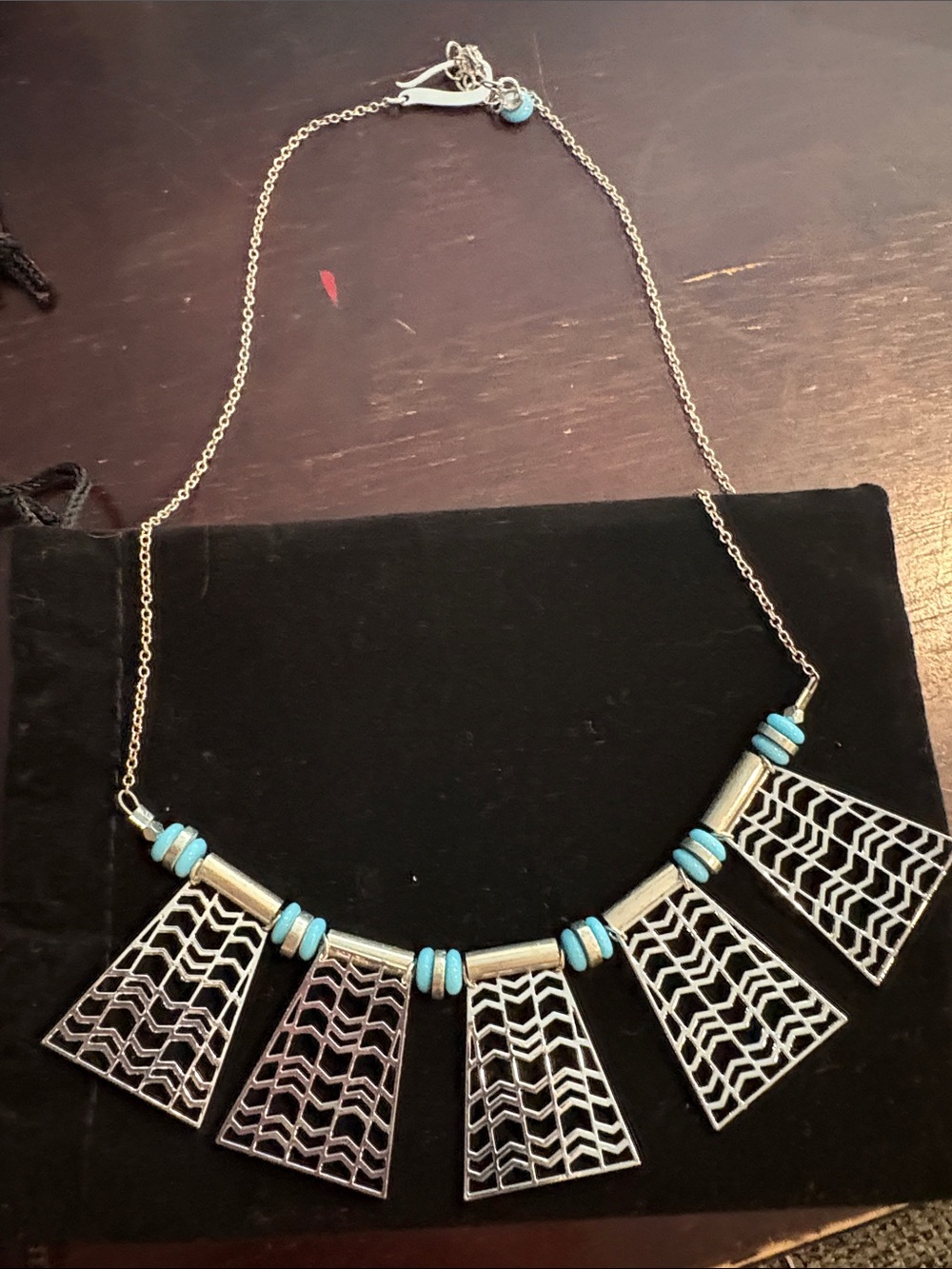 Kris Nations Turquoise and Silver Statement Necklace